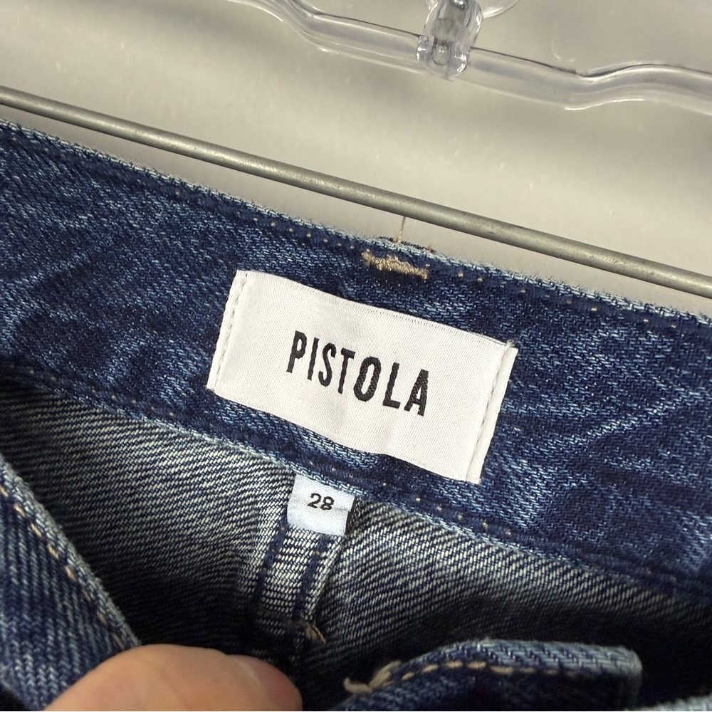 Anthropologie Pistola Lexi Mid Rise Bowed Barrel Leg Straight Jeans - Picture 5 of 7